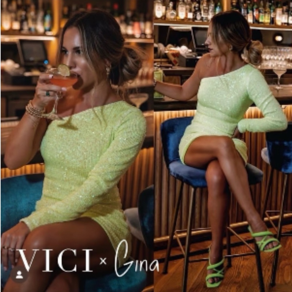 Vici x Gina One Shoulder Sequin Mini Dress